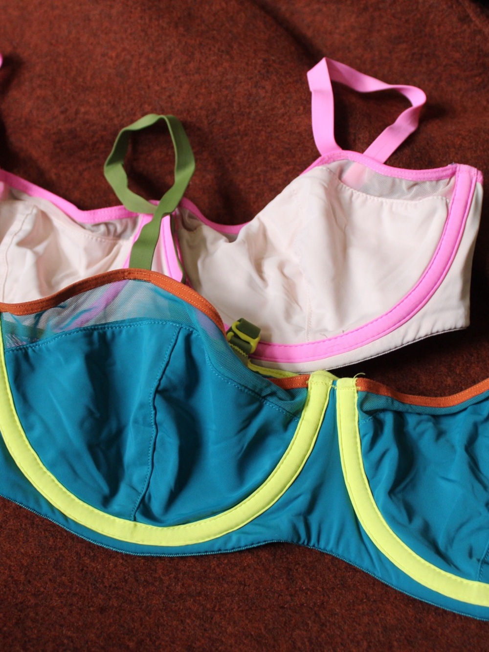 Set of 2 Parade 36A Dream Balconette Bras in Rose Quartz and Enchanted Forest